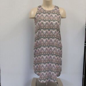 PINK REPUBLIC Sleeveless Bohemian Shift Dress Womens Sz S Black Pink Boho Print